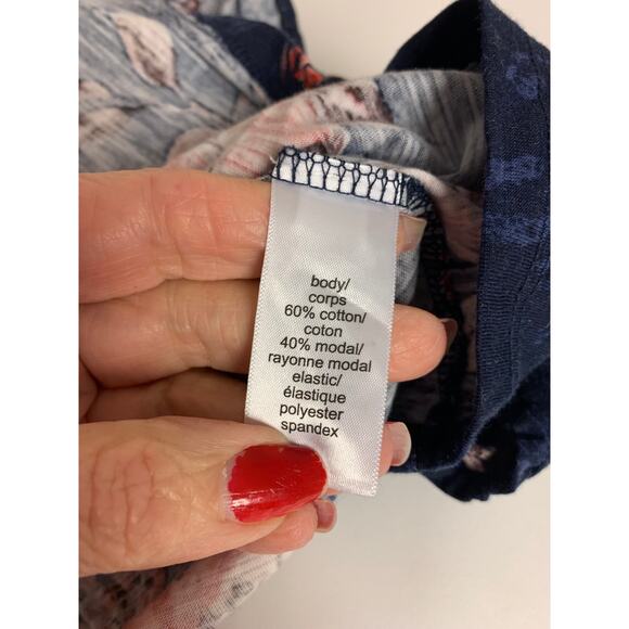 Maurices Womens Top SZ 1X Dark floral cottagecore smocked boho - Picture 7 of 10